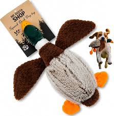 Interactive Squeaky Plush Duck Fetch Toy